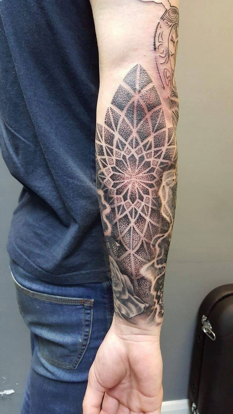 Half Sleeve Pattern Tattoo