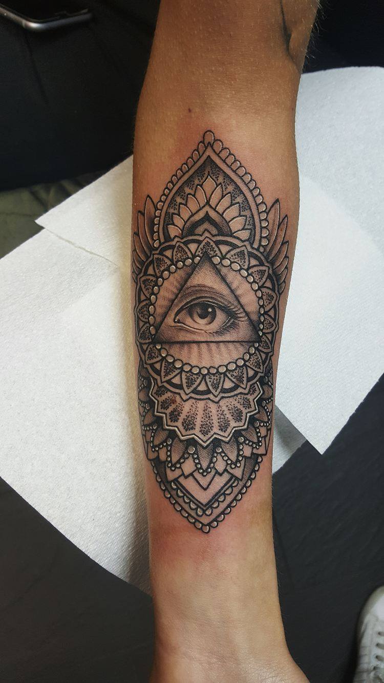 Eye Mandala Tattoo by Jack Bishop of Ink Bishop Tattooist at Ink Bishop Welwyn Garden City