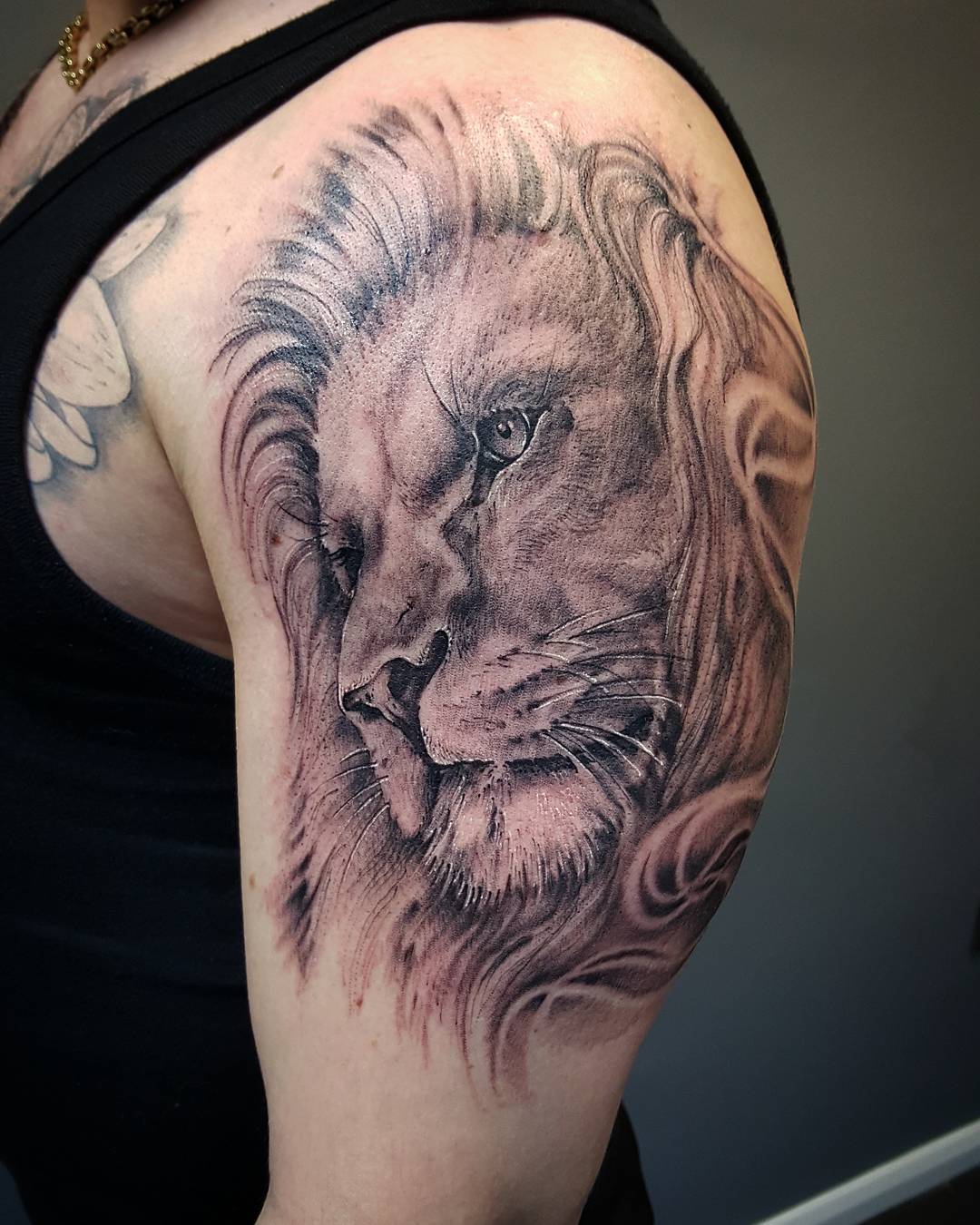 Lion Tattoo by Jack Bishop of Ink Bishop 3 Cole Green Lane Welwyn Garden City