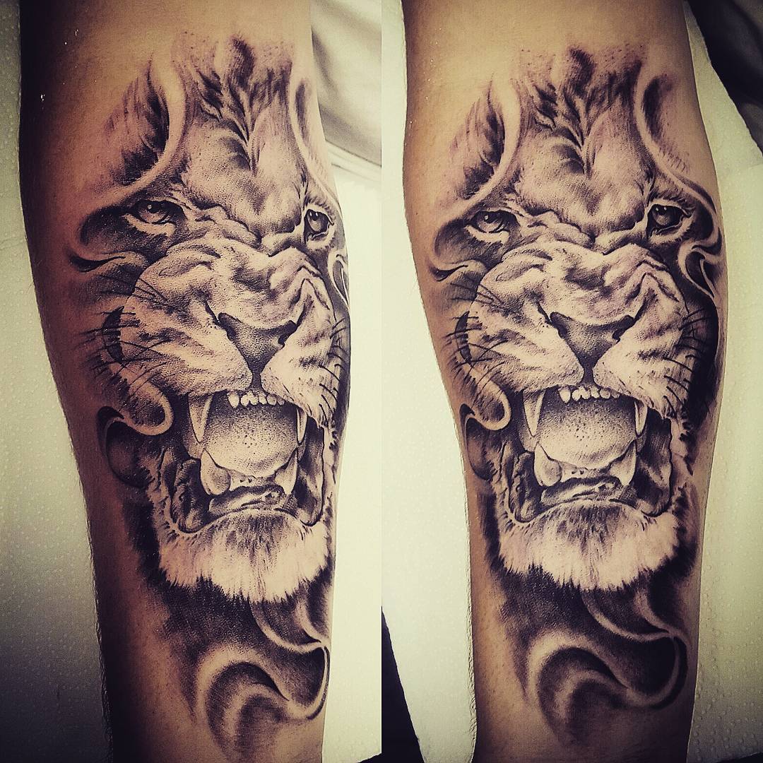 Roaring Lion Tattoo by Jack Bishop of Ink Bishop